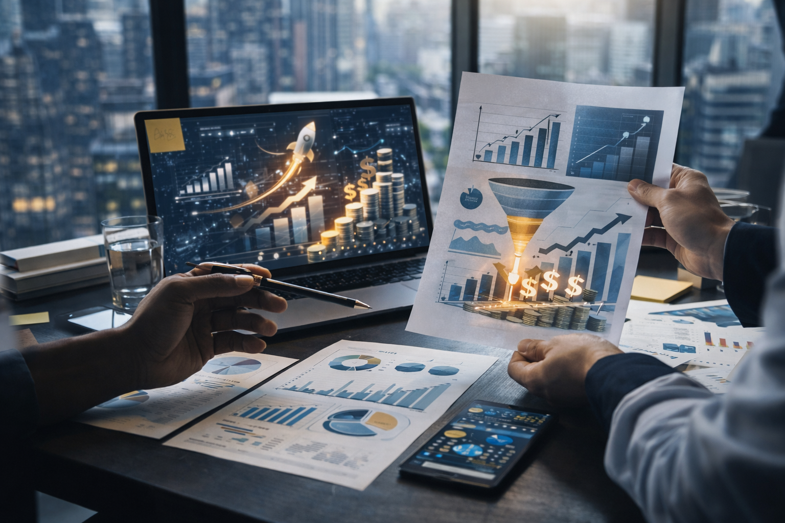 Founders and strategists mapping a scalable business model